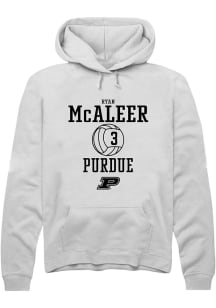 Ryan McAleer Rally Mens White Purdue Boilermakers NIL Sport Icon Hooded Sweatshirt