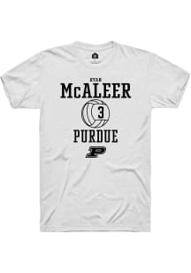 Ryan McAleer White Purdue Boilermakers NIL Sport Icon Short Sleeve T Shirt