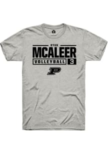 Ryan McAleer Ash Purdue Boilermakers NIL Stacked Box Short Sleeve T Shirt