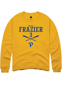 Shelby Frazier Rally Mens Gold Pitt Panthers NIL Sport Icon Crew Sweatshirt