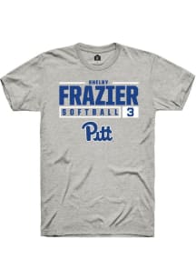 Shelby Frazier Ash Pitt Panthers NIL Stacked Box Short Sleeve T Shirt