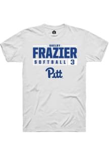 Shelby Frazier White Pitt Panthers NIL Stacked Box Short Sleeve T Shirt