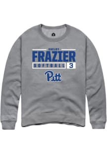 Shelby Frazier Rally Mens Graphite Pitt Panthers NIL Stacked Box Crew Sweatshirt