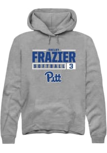 Shelby Frazier Rally Mens Graphite Pitt Panthers NIL Stacked Box Hooded Sweatshirt