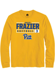 Shelby Frazier Rally Mens Gold Pitt Panthers NIL Stacked Box Tee