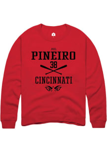 Joel Pineiro Rally Mens Red Cincinnati Bearcats NIL Sport Icon Crew Sweatshirt