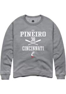 Joel Pineiro Rally Mens Graphite Cincinnati Bearcats NIL Sport Icon Crew Sweatshirt