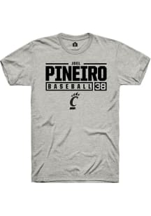 Joel Pineiro Ash Cincinnati Bearcats NIL Stacked Box Short Sleeve T Shirt