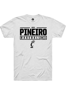 Joel Pineiro White Cincinnati Bearcats NIL Stacked Box Short Sleeve T Shirt