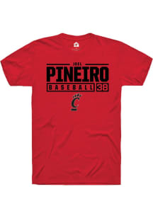 Joel Pineiro Red Cincinnati Bearcats NIL Stacked Box Short Sleeve T Shirt