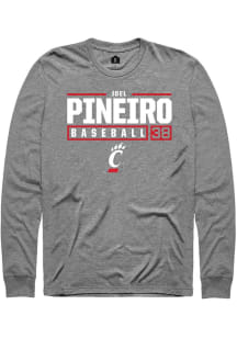 Joel Pineiro Rally Mens Graphite Cincinnati Bearcats NIL Stacked Box Tee