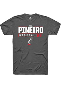 Joel Pineiro Dark Grey Cincinnati Bearcats NIL Stacked Box Short Sleeve T Shirt