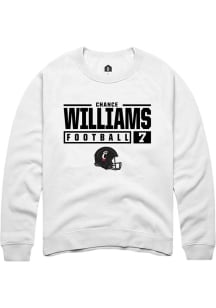 Chance Williams  Rally Cincinnati Bearcats Mens White NIL Stacked Box Long Sleeve Crew Sweatshir..