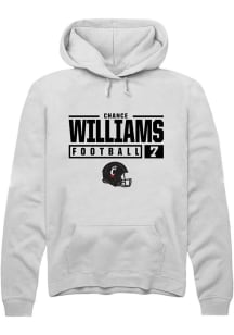 Chance Williams Rally Mens White Cincinnati Bearcats NIL Stacked Box Hooded Sweatshirt