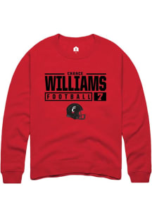 Chance Williams  Rally Cincinnati Bearcats Mens Red NIL Stacked Box Long Sleeve Crew Sweatshirt