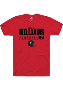 Chance Williams  Cincinnati Bearcats Red Rally NIL Stacked Box Short Sleeve T Shirt