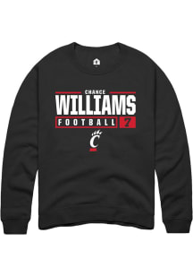 Chance Williams  Rally Cincinnati Bearcats Mens  NIL Stacked Box Long Sleeve Crew Sweatshirt