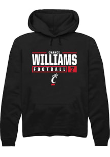 Chance Williams Rally Mens Black Cincinnati Bearcats NIL Stacked Box Hooded Sweatshirt