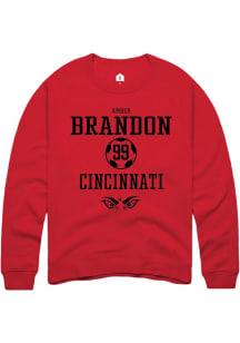 Amber Brandon  Rally Cincinnati Bearcats Mens Red NIL Sport Icon Long Sleeve Crew Sweatshirt