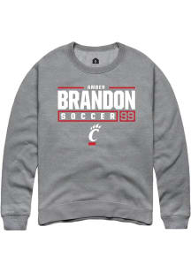 Amber Brandon  Rally Cincinnati Bearcats Mens Graphite NIL Stacked Box Long Sleeve Crew Sweatshi..