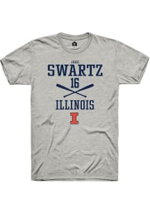 Jake Swartz Ash Illinois Fighting Illini NIL Sport Icon Short Sleeve T Shirt