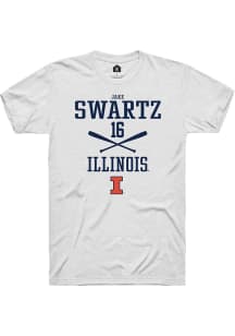 Jake Swartz White Illinois Fighting Illini NIL Sport Icon Short Sleeve T Shirt