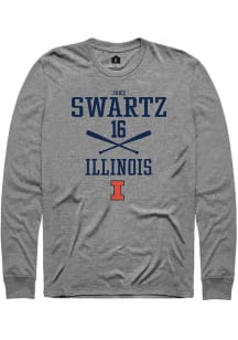 Jake Swartz Rally Mens Graphite Illinois Fighting Illini NIL Sport Icon Tee