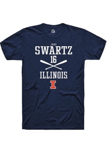 Jake Swartz Navy Blue Illinois Fighting Illini NIL Sport Icon Short Sleeve T Shirt