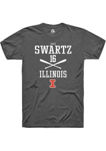 Jake Swartz Dark Grey Illinois Fighting Illini NIL Sport Icon Short Sleeve T Shirt