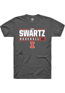 Jake Swartz Dark Grey Illinois Fighting Illini NIL Stacked Box Short Sleeve T Shirt
