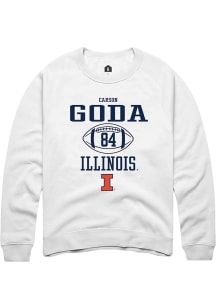 Carson Goda Rally Mens White Illinois Fighting Illini NIL Sport Icon Crew Sweatshirt