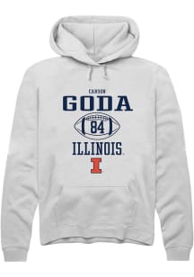 Carson Goda Rally Mens White Illinois Fighting Illini NIL Sport Icon Hooded Sweatshirt