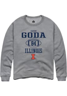 Carson Goda Rally Mens Graphite Illinois Fighting Illini NIL Sport Icon Crew Sweatshirt