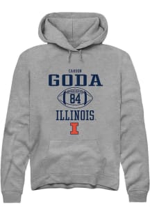 Carson Goda Rally Mens Graphite Illinois Fighting Illini NIL Sport Icon Hooded Sweatshirt