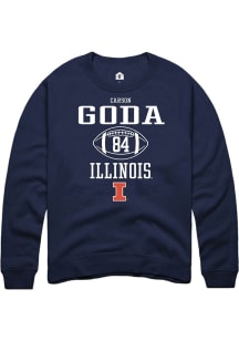 Carson Goda Rally Mens Navy Blue Illinois Fighting Illini NIL Sport Icon Crew Sweatshirt