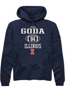 Carson Goda Rally Mens Navy Blue Illinois Fighting Illini NIL Sport Icon Hooded Sweatshirt