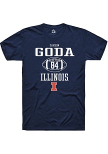 Carson Goda Navy Blue Illinois Fighting Illini NIL Sport Icon Short Sleeve T Shirt