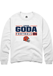 Carson Goda Rally Mens White Illinois Fighting Illini NIL Stacked Box Crew Sweatshirt