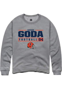 Carson Goda Rally Mens Graphite Illinois Fighting Illini NIL Stacked Box Crew Sweatshirt