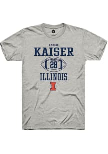 Karson Kaiser Ash Illinois Fighting Illini NIL Sport Icon Short Sleeve T Shirt