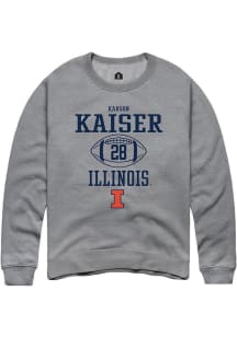 Karson Kaiser Rally Mens Graphite Illinois Fighting Illini NIL Sport Icon Crew Sweatshirt