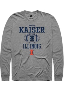 Karson Kaiser Rally Mens Graphite Illinois Fighting Illini NIL Sport Icon Tee