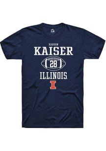 Karson Kaiser Navy Blue Illinois Fighting Illini NIL Sport Icon Short Sleeve T Shirt