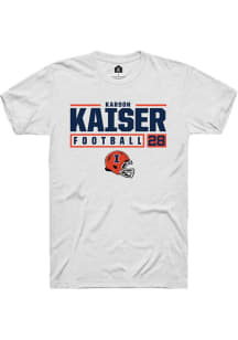 Karson Kaiser White Illinois Fighting Illini NIL Stacked Box Short Sleeve T Shirt