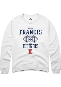 Kellen Francis Rally Mens White Illinois Fighting Illini NIL Sport Icon Crew Sweatshirt