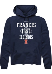 Kellen Francis Rally Mens Navy Blue Illinois Fighting Illini NIL Sport Icon Hooded Sweatshirt