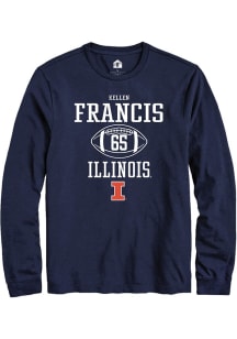 Kellen Francis Rally Mens Navy Blue Illinois Fighting Illini NIL Sport Icon Tee