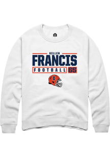 Kellen Francis Rally Mens White Illinois Fighting Illini NIL Stacked Box Crew Sweatshirt