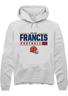 Kellen Francis Rally Mens White Illinois Fighting Illini NIL Stacked Box Hooded Sweatshirt