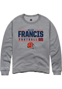 Kellen Francis Rally Mens Graphite Illinois Fighting Illini NIL Stacked Box Crew Sweatshirt